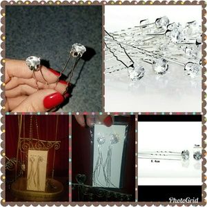 Rhinestone Hair pins & Dangle earrings bundle